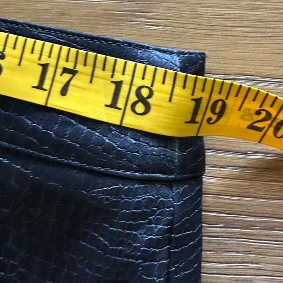 WAYF Camille Faux Leather Skirt in Navy - Picture 9 of 10